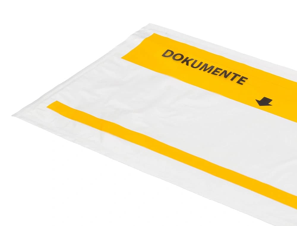 Sobre autoadhesivo q-connect portadocumentos multilingue 225x122 mm ventana totalmente transparente paquete de 100