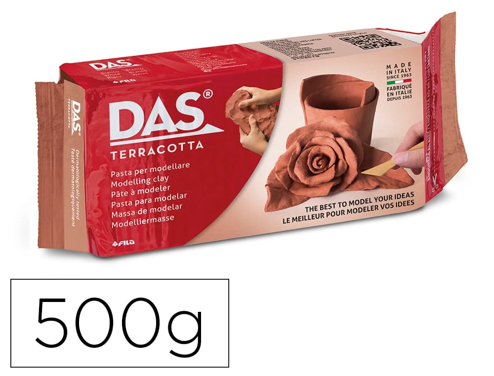 Pasta de modelar DAS de secado al aire, 500 g y 1 kg en 2 colores · 500 g · Terracota
