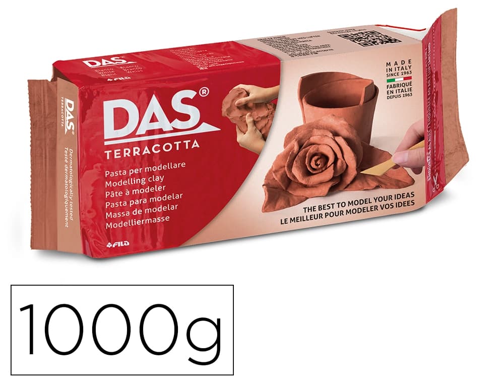 Das Pasta de modelar Das de secado al aire, 500 g y 1 kg en 2 colores