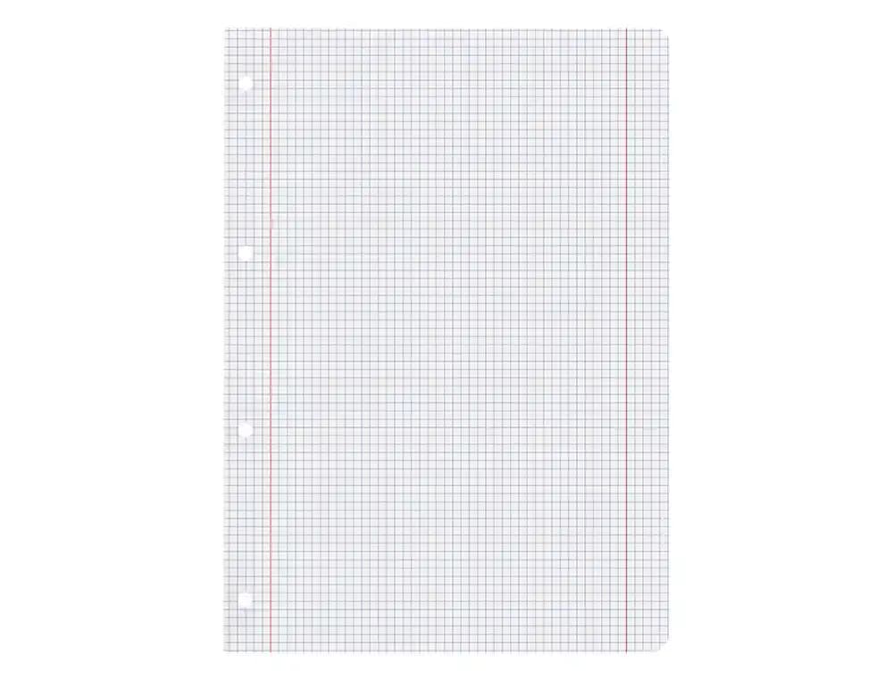 Recambio liderpapel a4 100 hojas 100gr cuadro 5mm con doble margen 4 taladros
