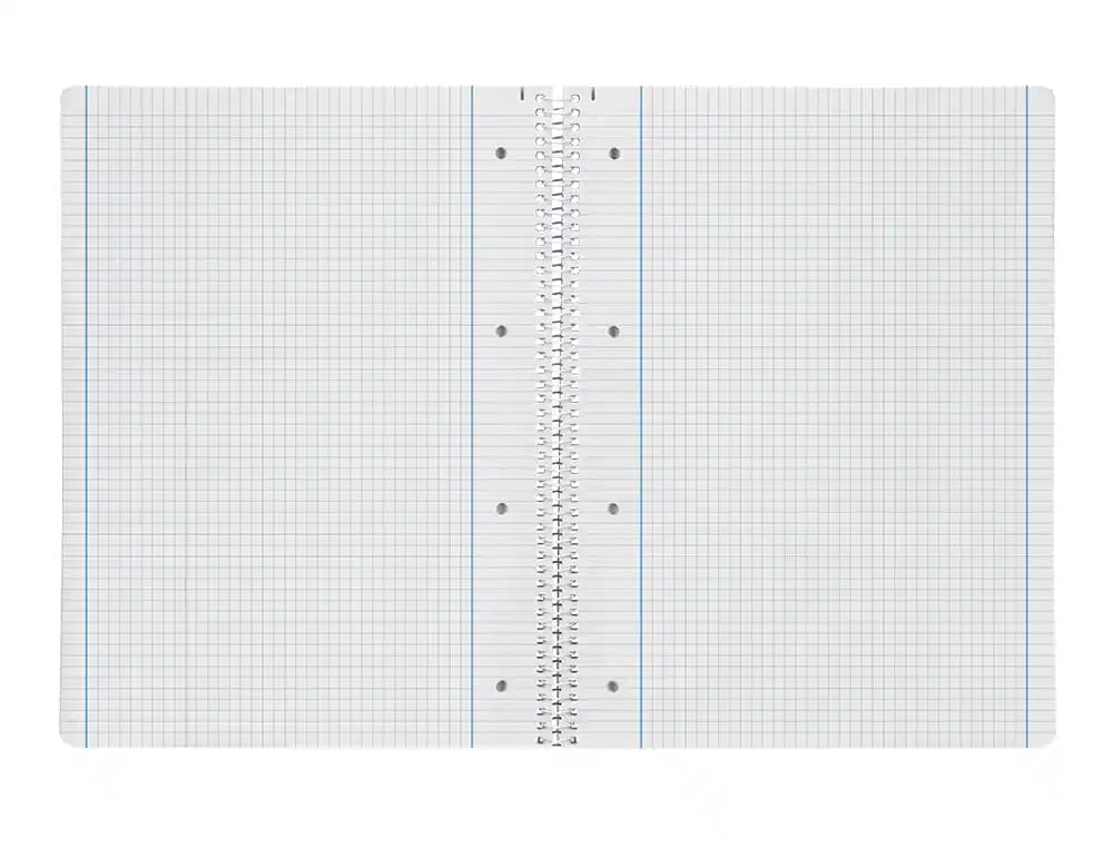 Cuaderno espiral liderpapel a4 micro serie azul tapa blanda 80h 75gr cuadro 5mm con mar gen 4 taladros azul