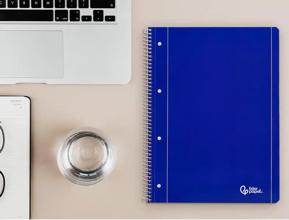 Cuaderno espiral liderpapel a4 micro serie azul tapa blanda 80h 75gr horizontal con ma rgen 4 taladros azul