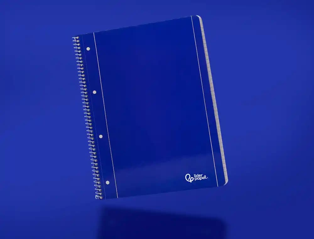Cuaderno espiral liderpapel a4 micro serie azul tapa blanda 80h 75gr liso con margen 4 taladros azul