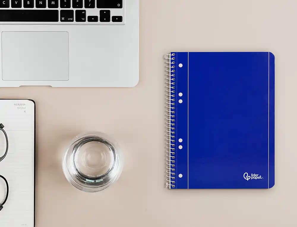 Cuaderno espiral liderpapel a5 micro serie azul tapa blanda 80h 75gr liso 6 taladros azul