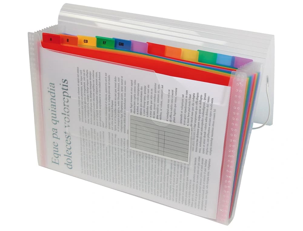 Carpeta liderpapel clasificador fuelle polipropileno din a4 opaco 13 departamentos