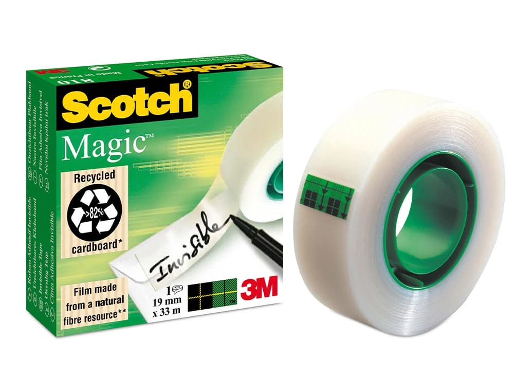 Cinta adhesiva scotch magic invisible 33 mt x 19 mm pack de 6 unidades
