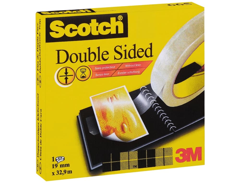 Cinta adhesiva scotch dos caras 33 mt x 19 mm