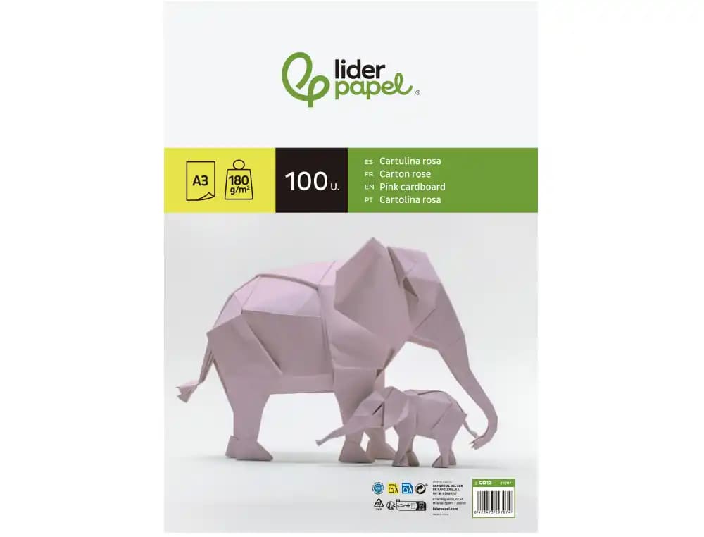 Cartulina Liderpapel de colores, paquete de 100 hojas – Rosa