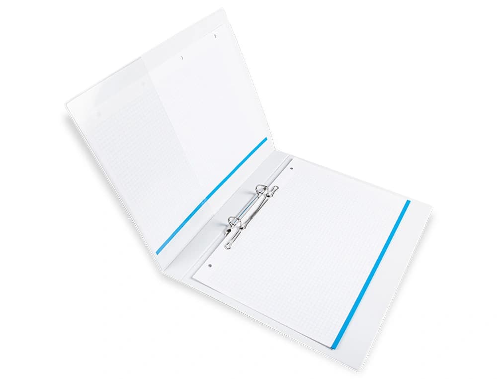 Carpeta canguro 2 anillas mixtas 16mm liderpapel a4 plastico color blanco