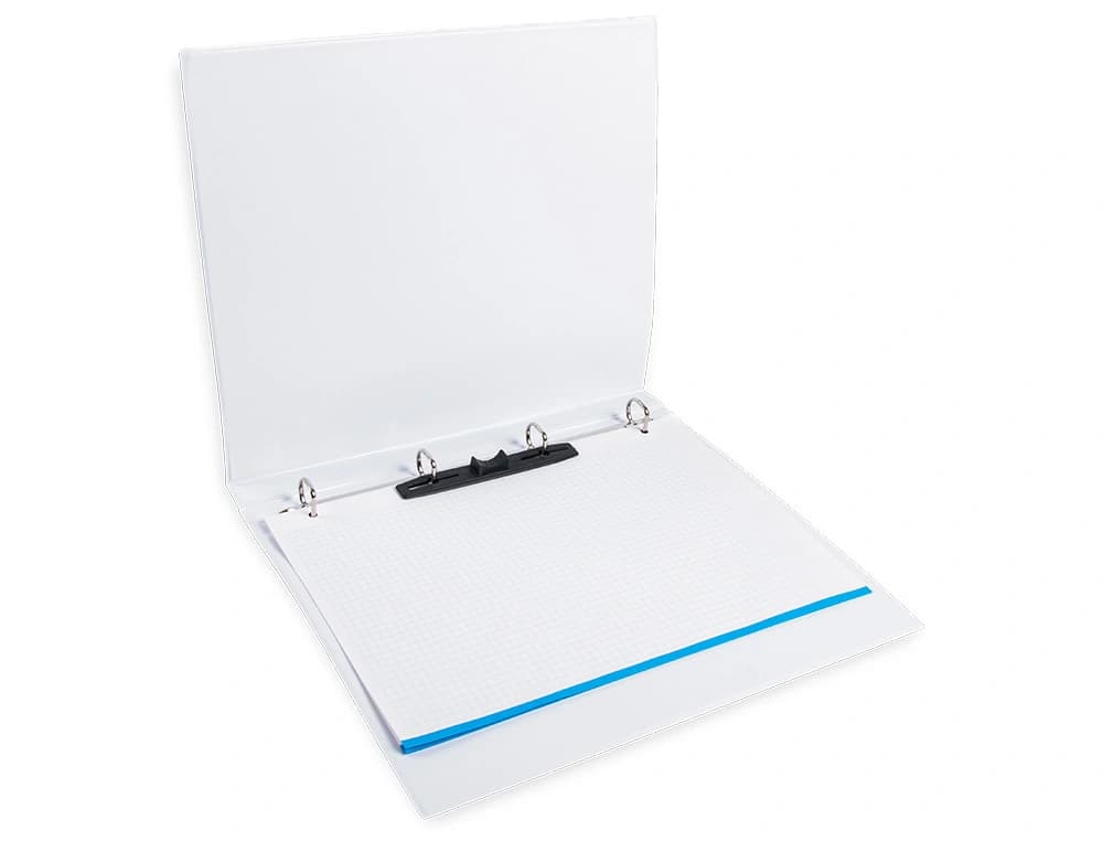 Carpeta canguro 4 anillas mixtas 16mm liderpapel a4 plastico color blanco