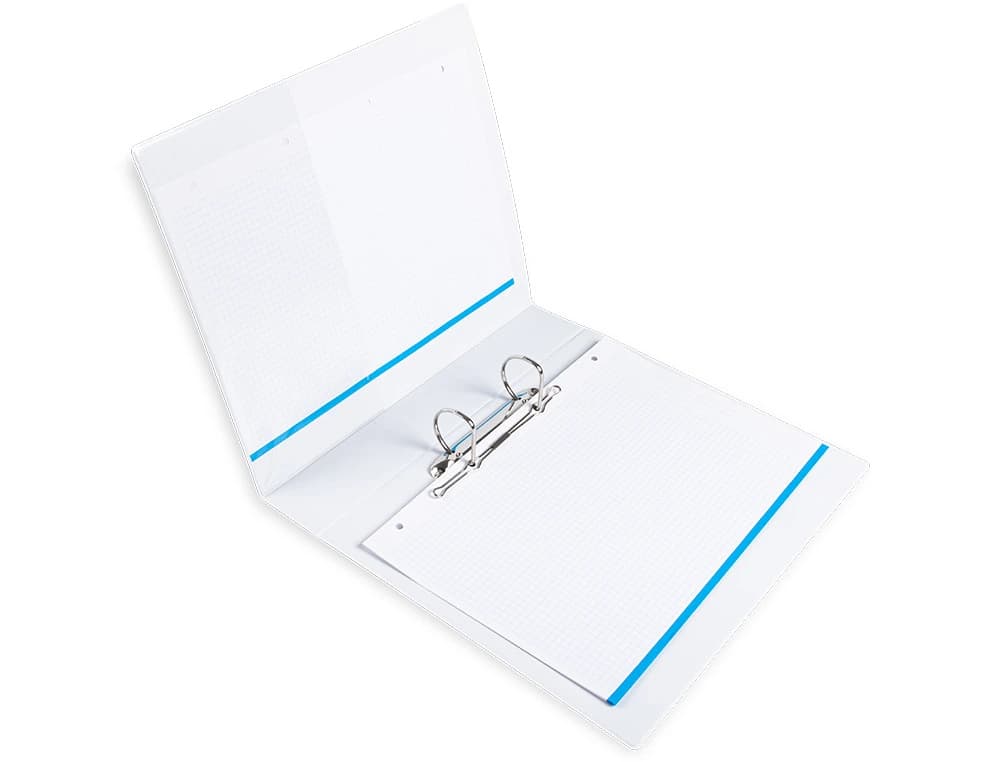 Carpeta canguro 2 anillas mixtas 40mm liderpapel a4 plastico color blanco