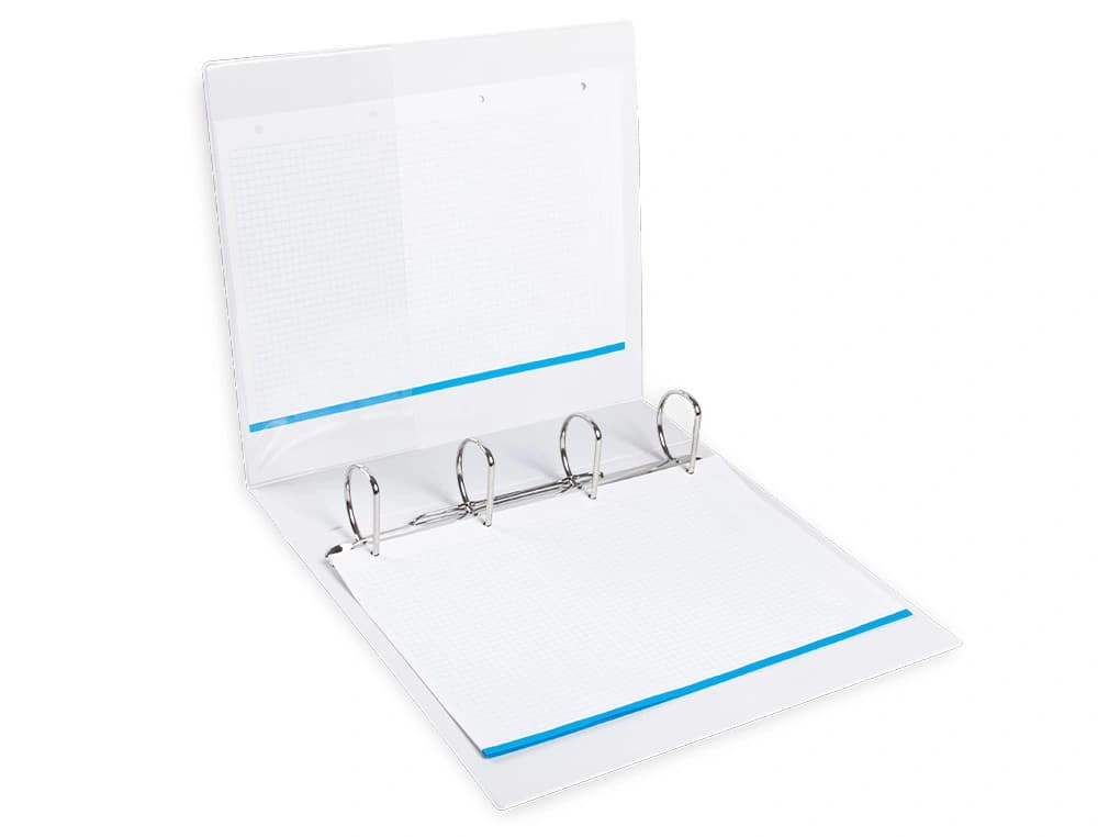 Carpeta canguro 4 anillas mixtas 55mm liderpapel a4 plastico color blanco