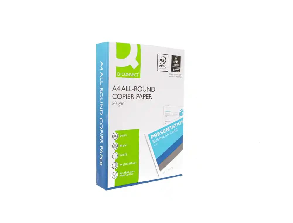 Papel para fotocopiadora Q-Connect Economy de 80 g, paquete de 500 hojas – Blanco