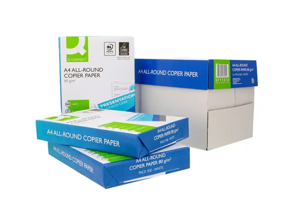Papel para fotocopiadora Q-Connect Economy de 80 g, paquete de 500 hojas – Blanco