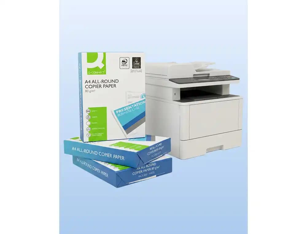 Papel para fotocopiadora Q-Connect Economy de 80 g, paquete de 500 hojas – Blanco