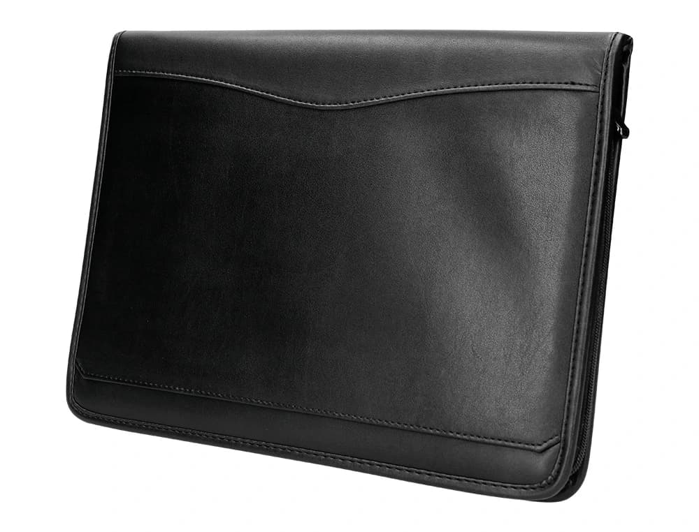 Carpeta portafolios q-connect cremallera 4 anillas 20 mm concalculadora con bolsa para movil 260x355 mm