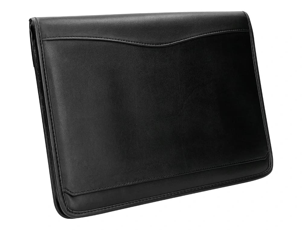 Carpeta portafolios q-connect cremallera 4 anillas 20 mm concalculadora con bolsa para movil 260x355 mm