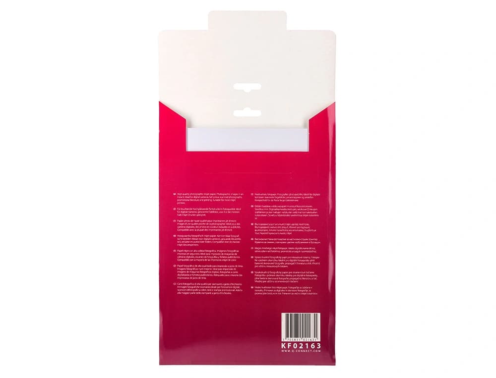 Papel q-connect foto glossy kf02163 din a4 alta calidad digital photo para ink-jet bolsa de 20 hojas de 260 gr