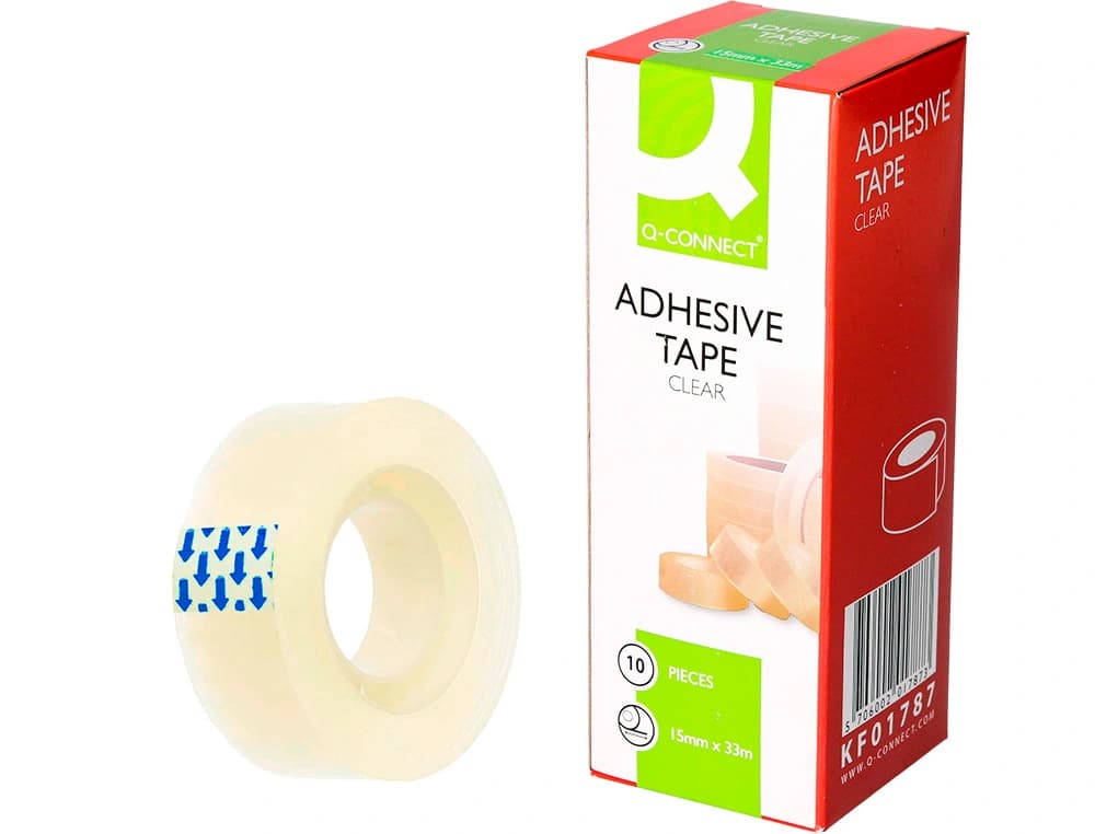 Cinta adhesiva q-connect transparente 33 m x 15 mm