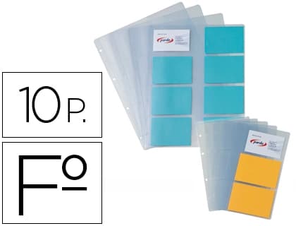 Pardo Recambio fundas Pardo para tarjetero 175 bolsa de 10 hojas capacidad 16 tarjetas por hoja