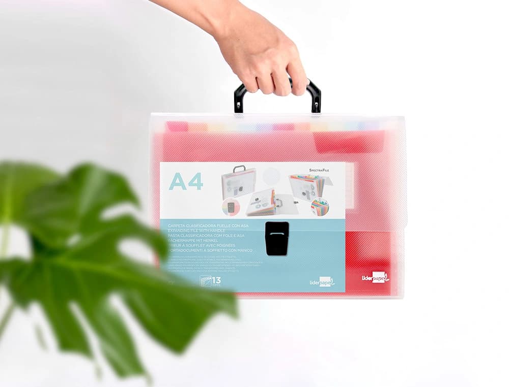 Carpeta liderpapel clasificador fuelle polipropileno din a4 opaco 13 departamentos