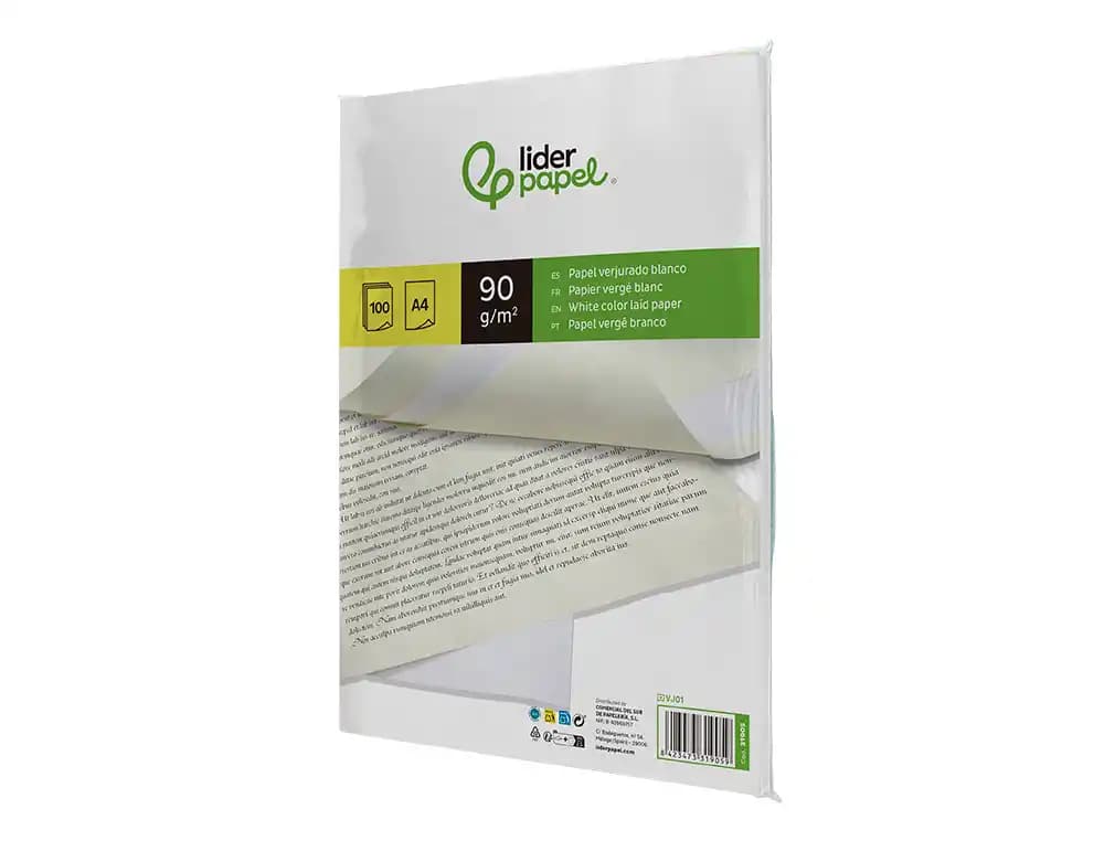 Papel verjurado liderpapel paquete de 100 hojas