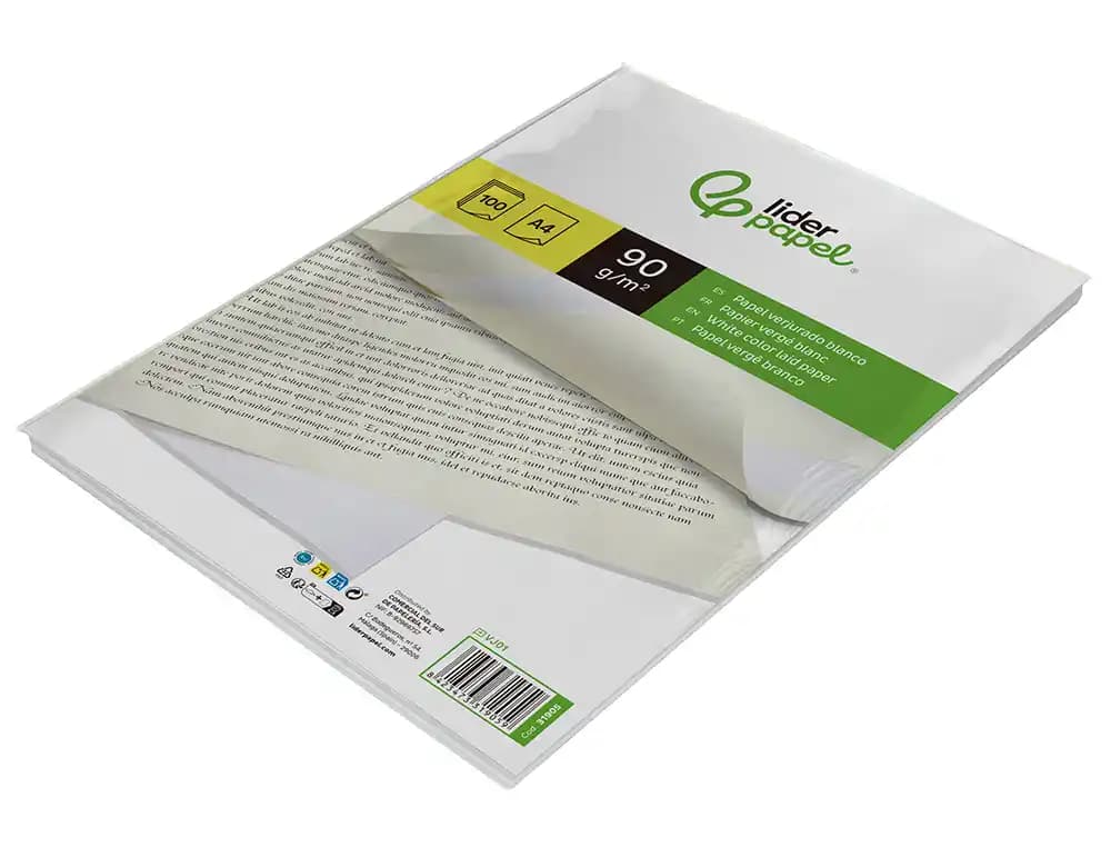 Papel verjurado liderpapel paquete de 100 hojas