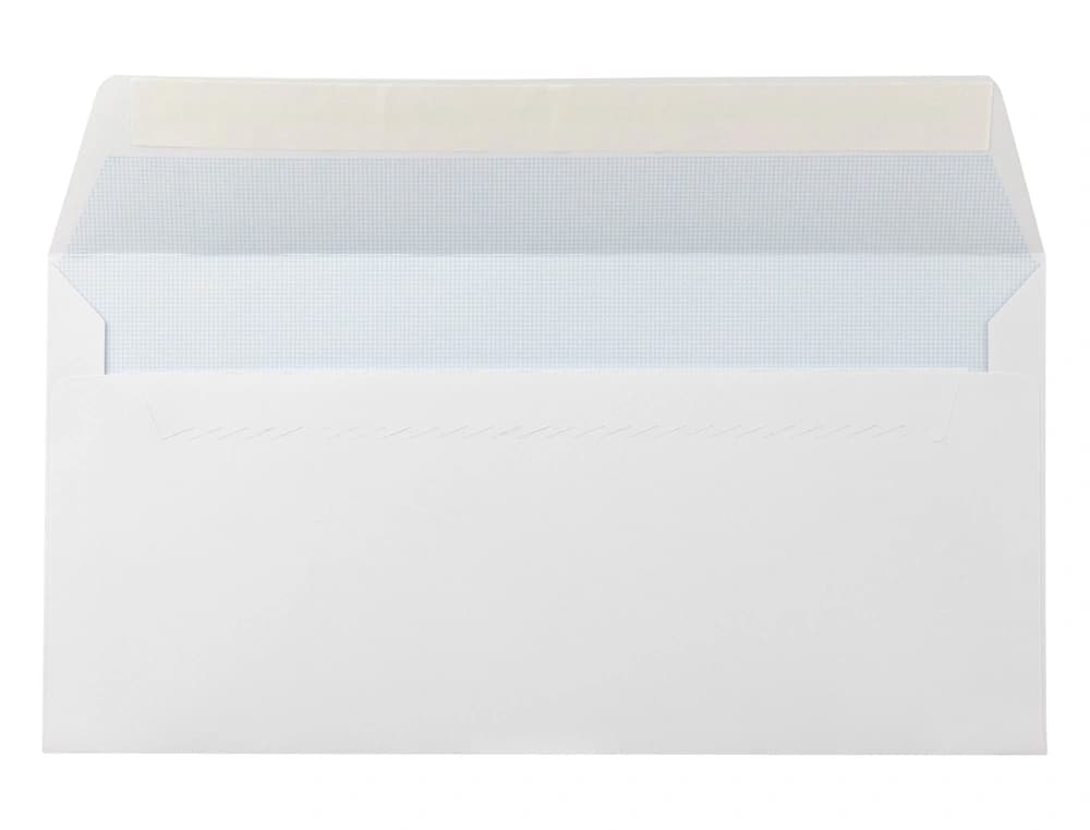 Sobre liderpapel n.5 blanco americano 115x225mm tira de silicona open system caja de 500 unidades
