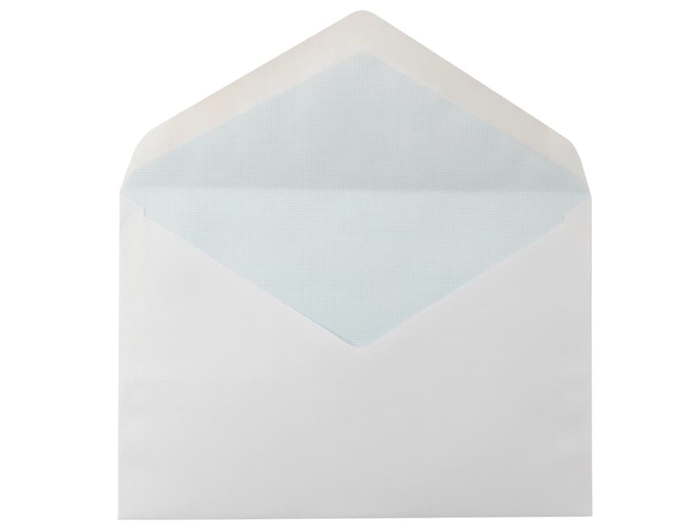 Sobre liderpapel n.10 blanco oficio prolongado 145x200mm engomado solapa de pico caja de 500 unidades