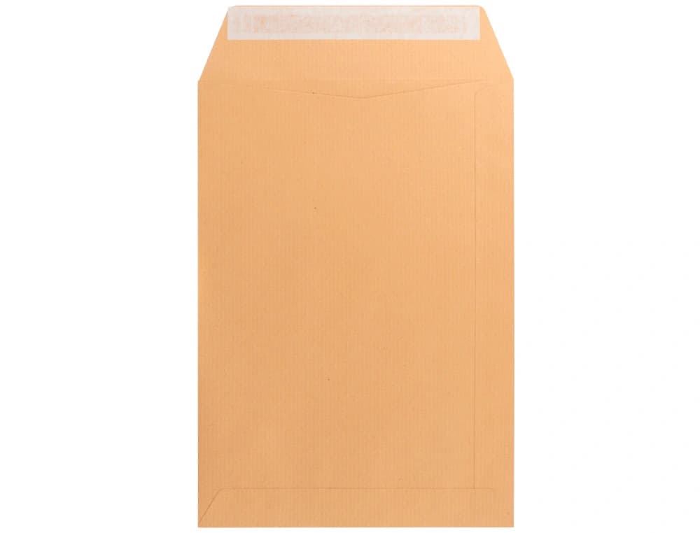 Sobre liderpapel bolsa n.6 kraft cuarto prolongado 184x261mm tira de silicona caja de 250 unidades