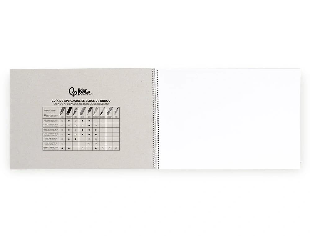 Bloc dibujo liderpapel escolar espiral 230x325mm 20 hojas 90 gr/m2 sin recuadro