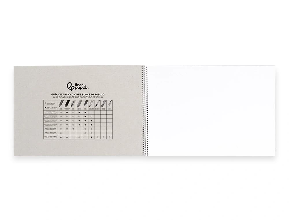 Bloc dibujo liderpapel artistico espiral 460x325mm 20 hojas 130gr/m2 sin recuadro perforado