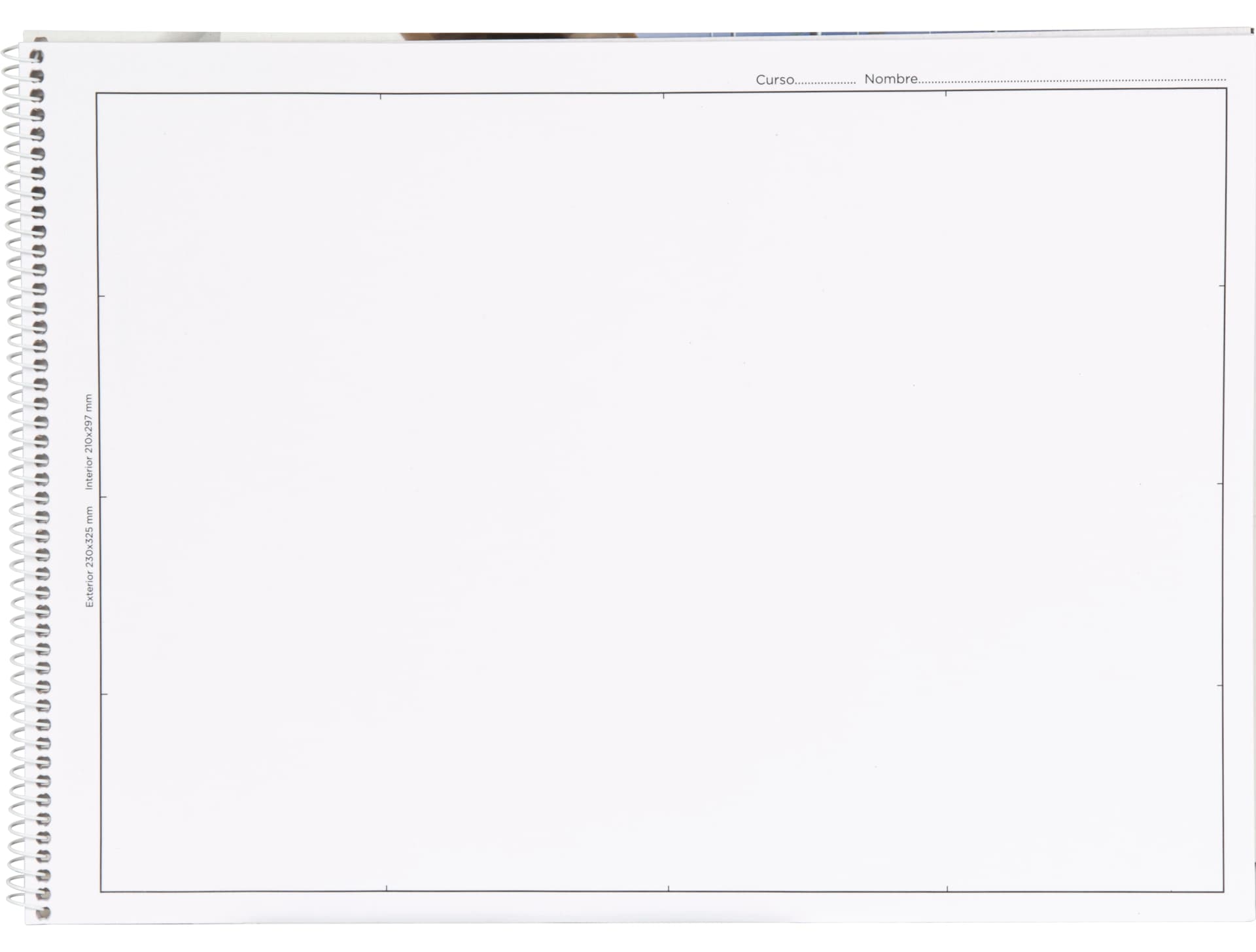 Bloc dibujo liderpapel lineal arquitectura espiral 230x325 mm 20 hojas 130g/m2 con recuadro perforado