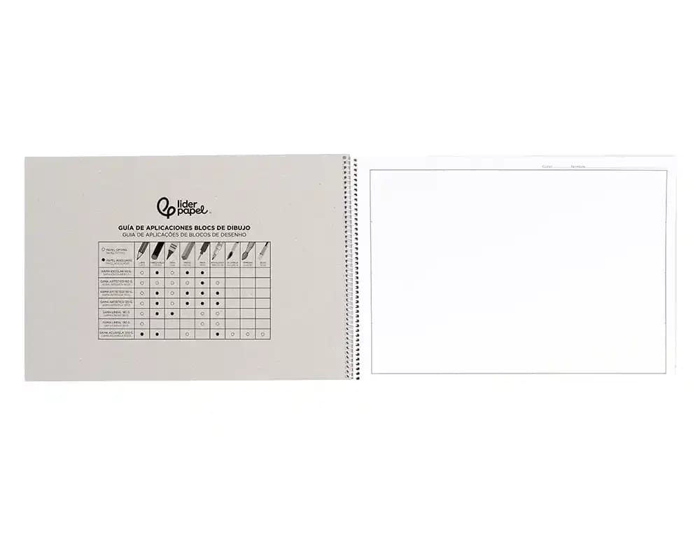 Bloc dibujo liderpapel lineal arquitectura espiral 230x325 mm 20 hojas 130g/m2 con recuadro perforado