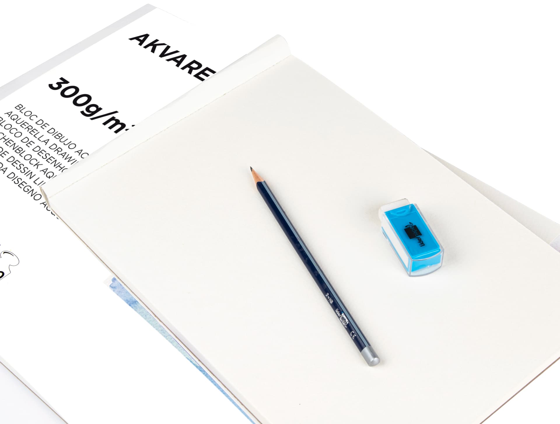 Bloc dibujo liderpapel acuarela encolado 210x297mm 20 hojas 300g/m2 sin recuadro