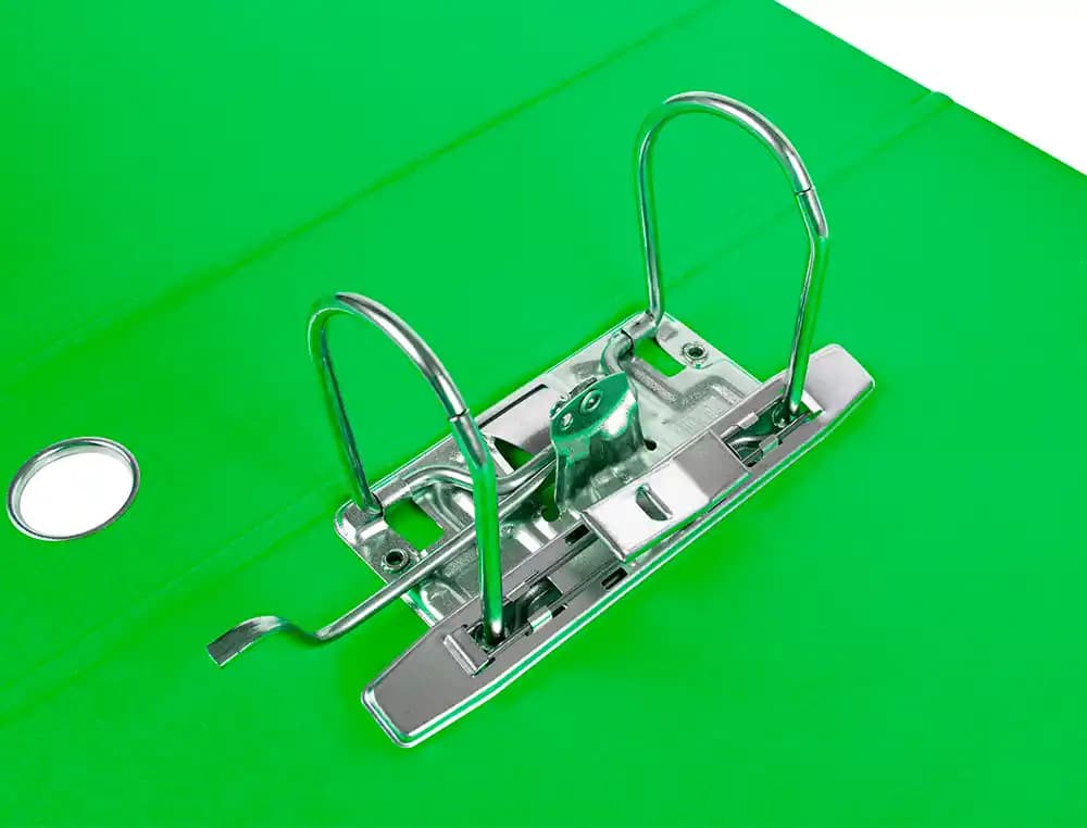 Archivador de palanca Liderpapel Filing System A4 de cartón forrado con caja, sin rado, lomo de 80 mm y compresor metálico – Verde