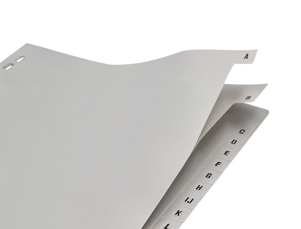 Separador alfabetico q-connect plastico a-z din a4 multitaladro