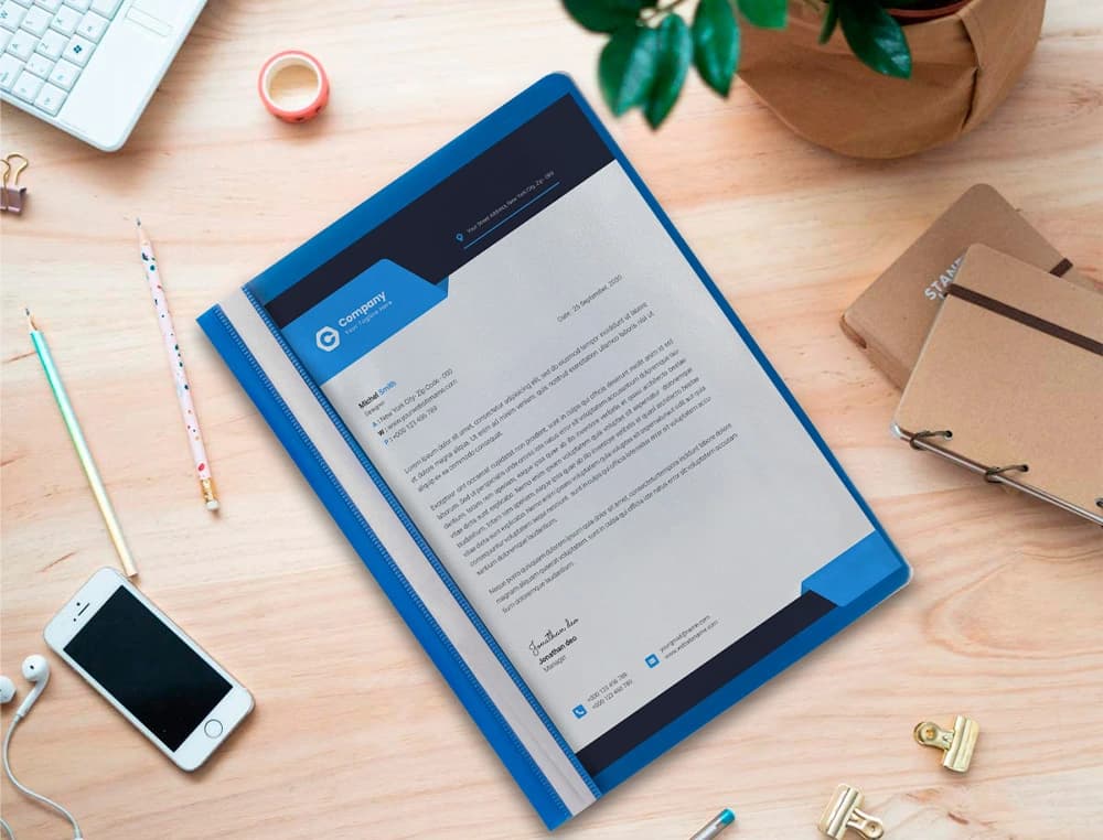 Carpeta dossier Q-Connect de PVC con fástener metálico, DIN A4 – Azul