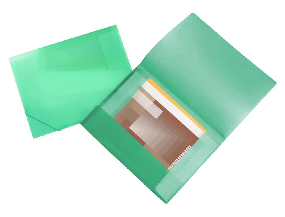 Carpeta portadocumentos Liderpapel A3 de polipropileno con solapas, gomas y lomo flexible – Verde