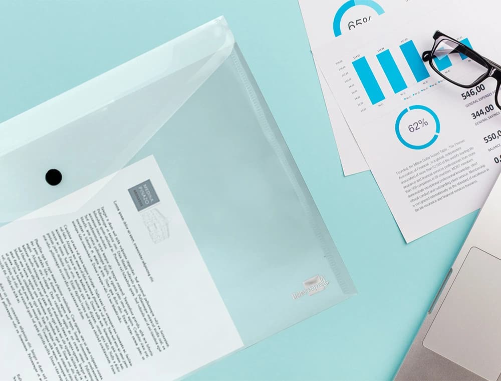 Carpeta liderpapel dossier broche 44243 polipropileno din a3 translucido