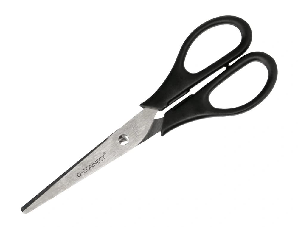 Tijera oficina q-connect inoxidable 7\" 17 cm en blister