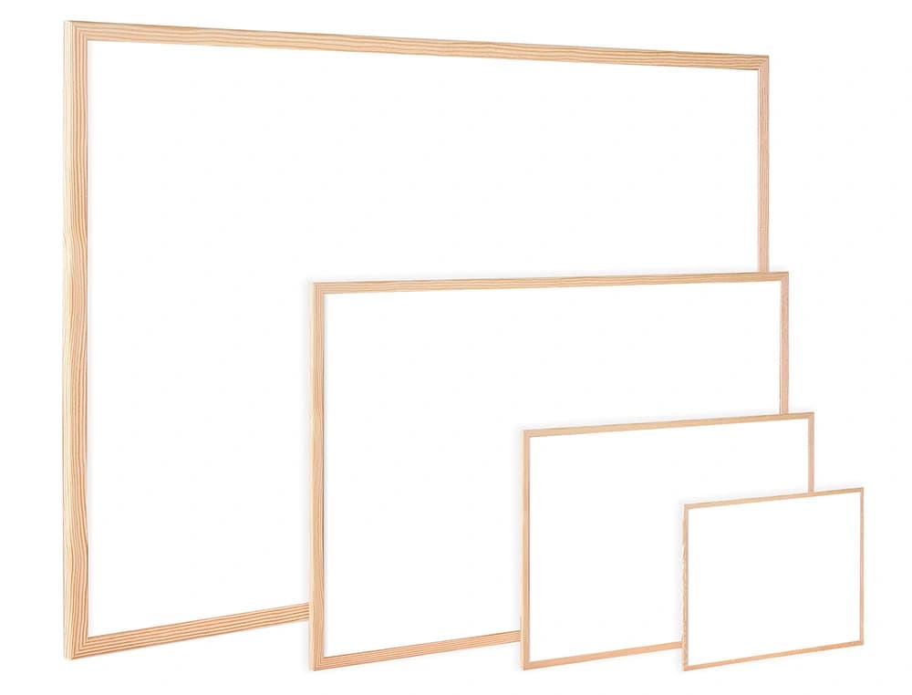 Pizarra blanca q-connect laminada marco de madera 120x90 cm