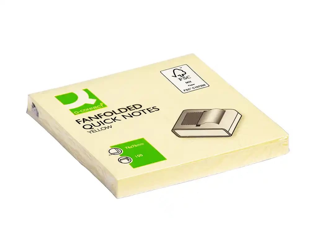 Bloc de notas adhesivas quita y pon q-connect 76x76 mm zig-zag