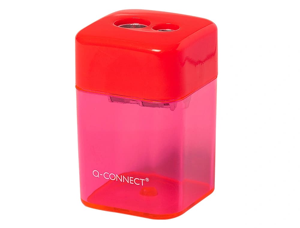 Sacapuntas q-connect metalico 2 usos con deposito