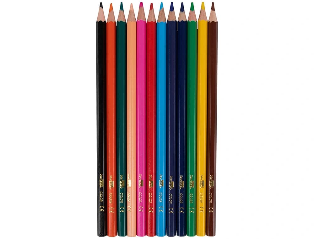 Lapices de colores liderpapel caja de 12 unidades colores surtidos