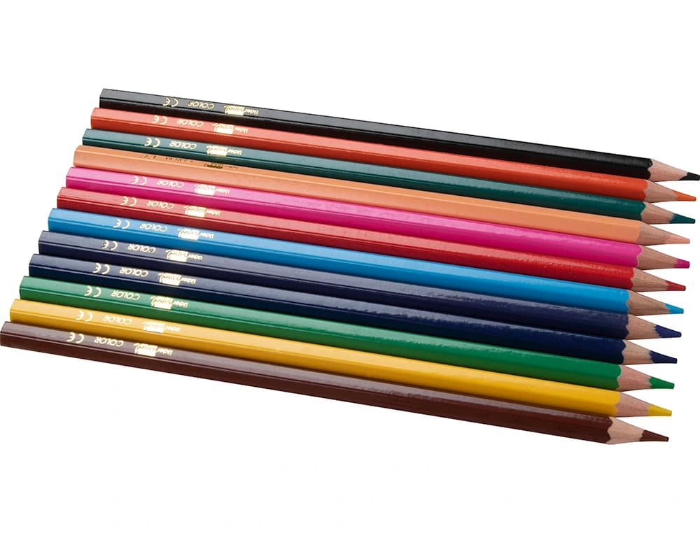 Lapices de colores liderpapel caja de 12 unidades colores surtidos