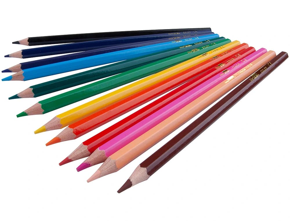 Lapices de colores liderpapel caja de 12 unidades colores surtidos