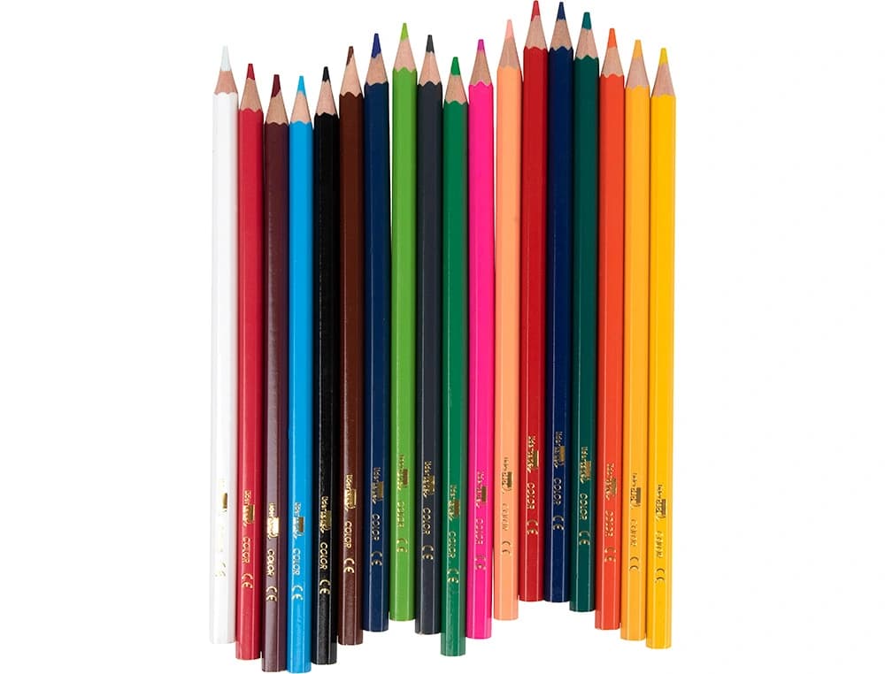 Lapices de colores liderpapel caja de 18 unidades colores surtidos