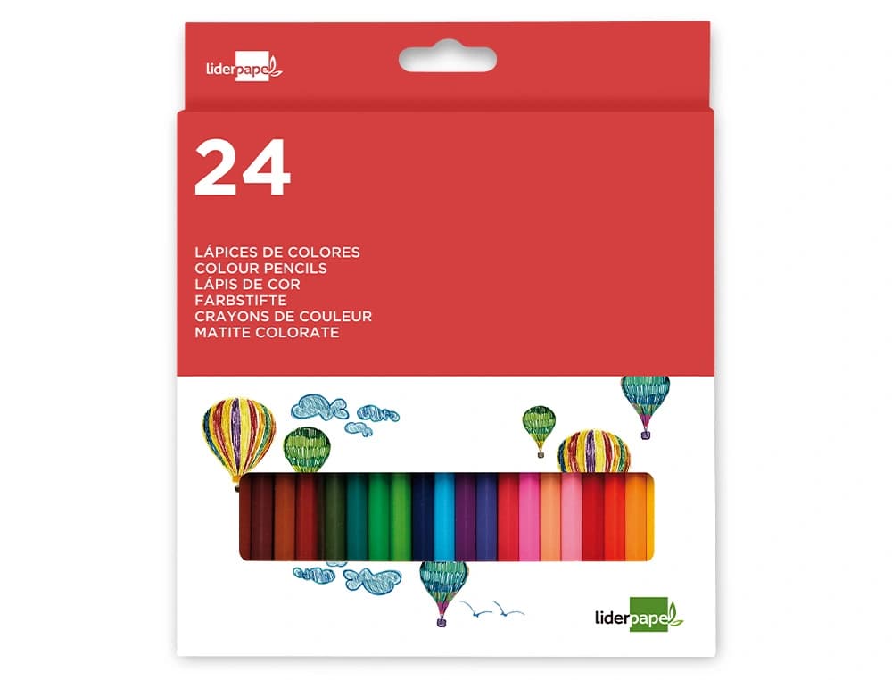Lapices de colores liderpapel caja de 24 unidades colores surtidos
