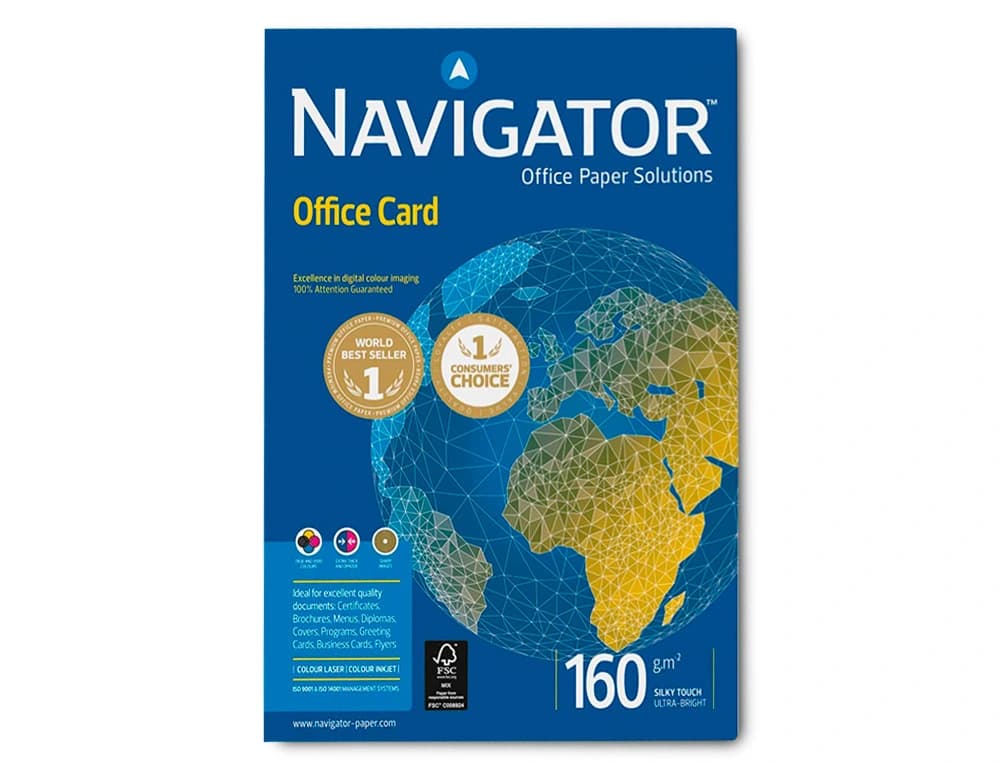 Papel fotocopiadora navigator 160 gramos papel multiuso ink-jet y laser paquete de 250 hojas